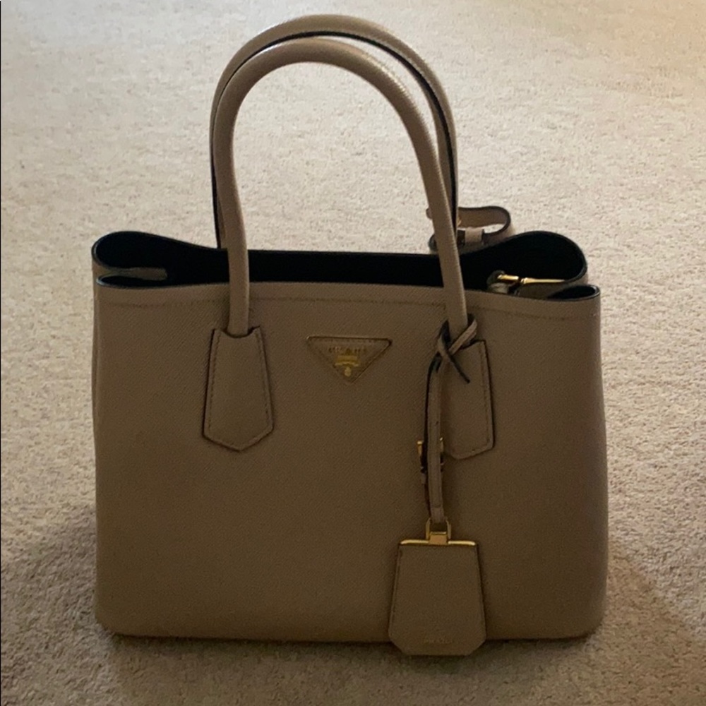 Small Saffiano Leather Double Prada Bag